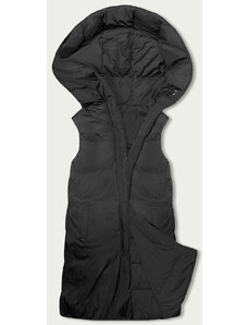 MELYA MELODY Čierna obojstranná oversize vesta s kapucňou (V724)