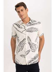 DEFACTO Regular Fit Woven Printed Short Sleeve Shirt