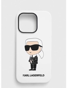 Puzdro na mobil Karl Lagerfeld iPhone 14 Pro 6,1 biela farba