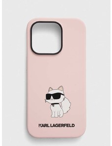 Puzdro na mobil Karl Lagerfeld iPhone 14 Pro 6,1 ružová farba