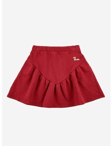 Dievčenská bavlnená sukňa Bobo Choses červená farba, mini, áčkový strih