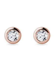 Diamantové bezel napichovačky z ružového zlata KLENOTA K0662014