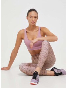 Legíny na jogu adidas Performance Studio ružová farba, vzorované