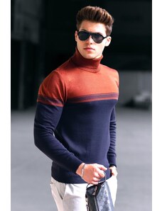 Madmext Tile Color Block Turtleneck Sweater 4675