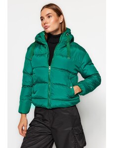 Trendyol Collection Tmavozelená oversize vodoodpudivá bunda s kapucňou