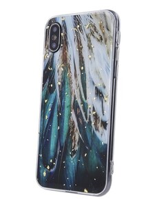 OEM Glam Kryt s dizajnom Peria pre iPhone 13 mini, Zelený