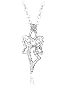 MINET Strieborný náhrdelník ANGEL so zirkónmi
