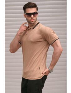 Madmext Mink Polo Neck Regular Fit Men's T-shirt 6110