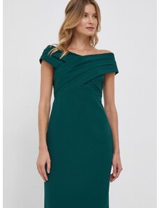 Šaty Lauren Ralph Lauren zelená farba, mini, rovný strih