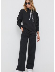 Tepláky Calvin Klein Jeans čierna farba, jednofarebné