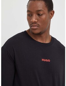 Tričko s dlhým rukávom HUGO čierna farba,s potlačou,50502399