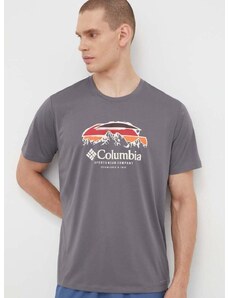 Športové tričko Columbia Columbia Hike šedá farba, s potlačou