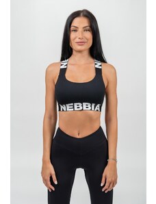 Nebbia Medium-Support Criss Cross Sports Bra ICONIC black
