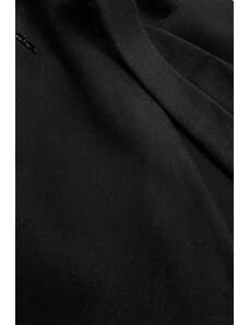 ROSSE LINE Klasický čierny dámsky kabát s prídavkom vlny (2715)