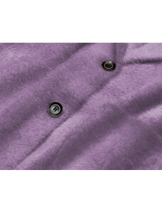 MADE IN ITALY Krátky fialový vlnený prehoz cez oblečenie typu alpaka (7108-1)