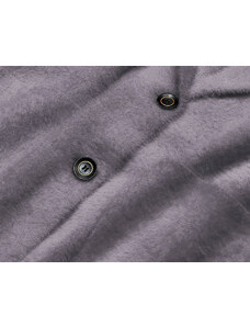 MADE IN ITALY Krátky šedý vlnený prehoz cez oblečenie typu alpaka (7108-1)