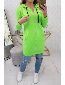 K-Fashion Šaty s kapucňou, mikina zelená neónová