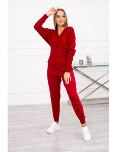 K-Fashion Dvojdielny sveter červený