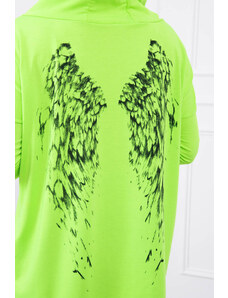 K-Fashion Mikina s potlačou krídiel zelená neónová