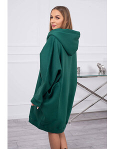 K-Fashion Zateplená mikina oversize tmavo zelená
