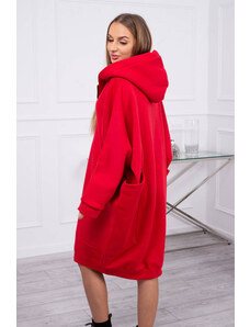 K-Fashion Zateplená mikina oversize červená