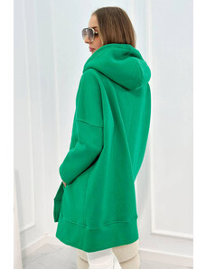 K-Fashion Zateplená mikina so zipsom zelená