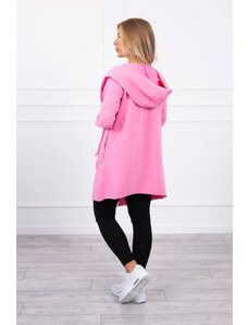 K-Fashion Voľná bunda s kapucňou ružová