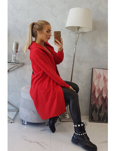 K-Fashion Pláštenka s kapucňou oversize červená