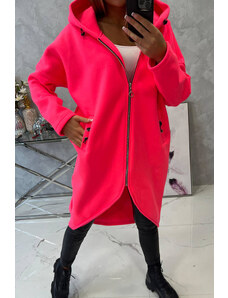 K-Fashion Zateplená dlhá mikina pink neón