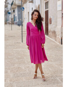 Dámske šaty SUK0372 Tmavo fialová - Roco Fashion