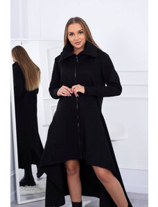 K-Fashion Zateplené šaty s dlhšími bokmi čiernej