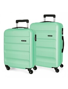 JOUMMA BAGS Sada ABS cestovných kufrov ROLL ROAD FLEX Turquesa, 55-65cm, 584956B