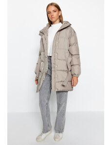 Trendyol norkový oversize dlhý nafukovací kabát s klenutou kapucňou a vodoodpudivým prostriedkom