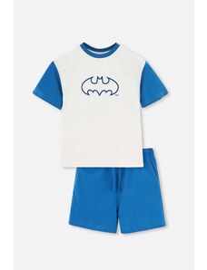 Dagi White Batman Printed Short Sleeved T-Shirt, Shorts and Pajamas Set