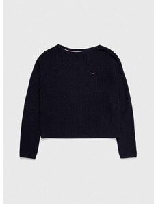 Bavlnený sveter Tommy Hilfiger tmavomodrá farba, tenký, WW0WW40345
