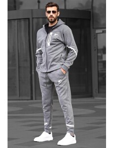 Madmext Anthracite Men's Tracksuit Set with Hood 6813