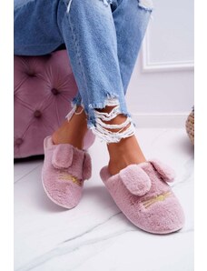 Kesi Lady's slippers with fur and ears Dark pink Semmi