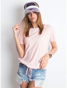 Fashionhunters Pink Curiosity Melange T-shirt
