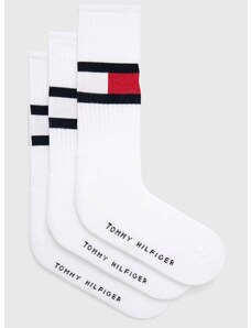 Ponožky Tommy Hilfiger 3-pak pánske, biela farba