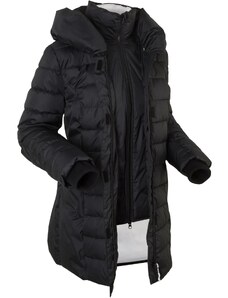 bonprix Outdoorová bunda, 2v1 vzhľad, prešívaná, farba čierna