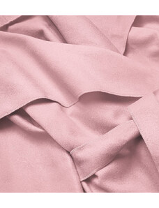 MADE IN ITALY Anticky ružový dámsky minimalistický kabát (747ART)