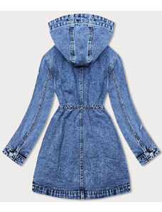 Good looking Voľná dámska džínsová bunda vo svetlo modrej denimovej farbe (POP7120-K) - P.O.P.SEVEN