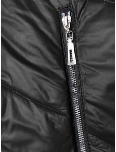 S'WEST Čierna dámska bunda s ozdobnou kapucňou (B8215-1)