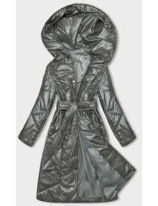 S'WEST Prešívaná bunda v khaki farbe na patentky (B8179-11)