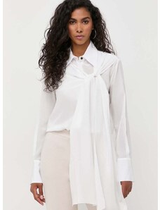 Hodvábna košeľa Liviana Conti biela farba, regular, s klasickým golierom