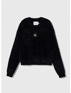 Detský sveter Calvin Klein Jeans čierna farba