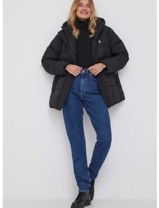 Bunda Calvin Klein Jeans dámska, čierna farba, zimná, oversize