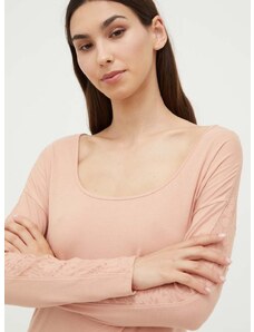 Tričko s dlhým rukávom Calvin Klein Underwear ružová farba