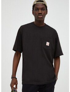 Bavlnené tričko Levi's čierna farba, jednofarebný
