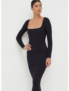 Šaty Pinko čierna farba, midi, priliehavá, 101856.A16N